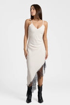 Vestido Encaje Beige