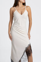 Vestido Encaje Beige